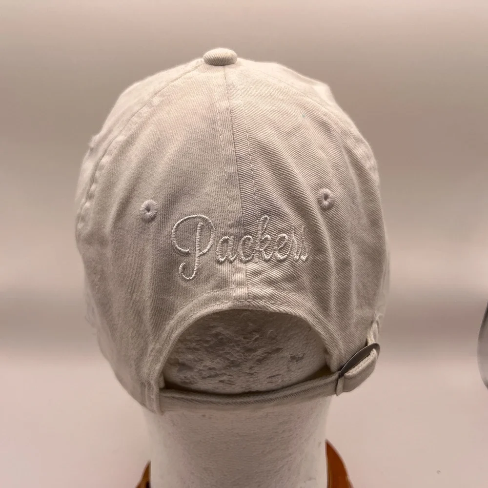 Fanatics NFL Pro Line Green Bay Packers Hat White Tonal Logo Adjustable Cap